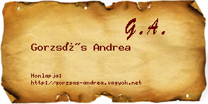 Gorzsás Andrea névjegykártya