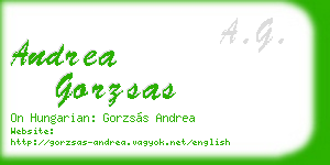 andrea gorzsas business card