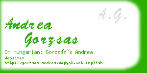 andrea gorzsas business card